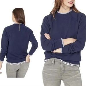 J. Crew Mercantile Navy Ruffle Neck Sweatshirt Small